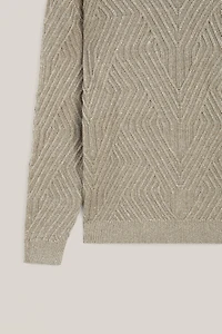 Linen blend Aran knit sweater - LIMITED EDITION