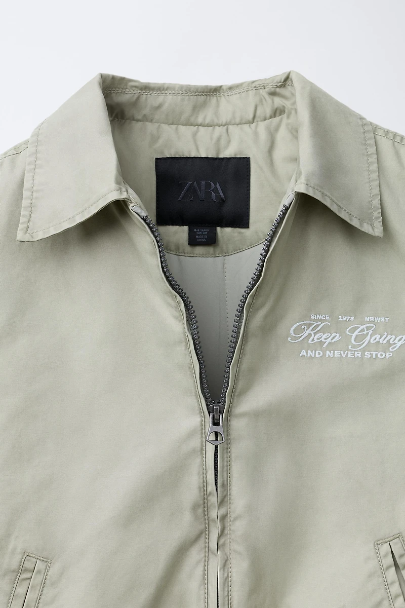 BLOUSON BOMBER À INSCRIPTION BRODÉE