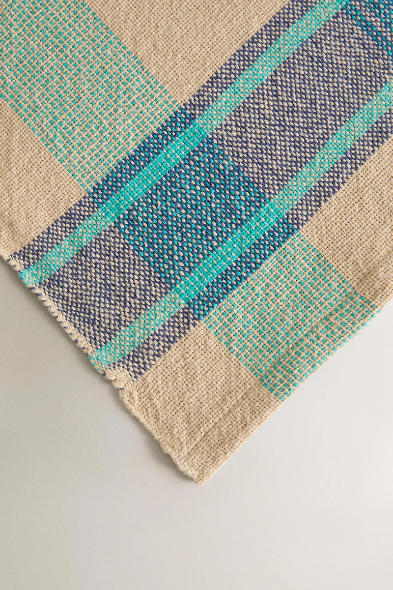 DYED THREAD CHECK TABLECLOTH
