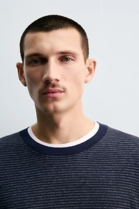 PULL RAYÉ EN COTON ET CACHEMIRE