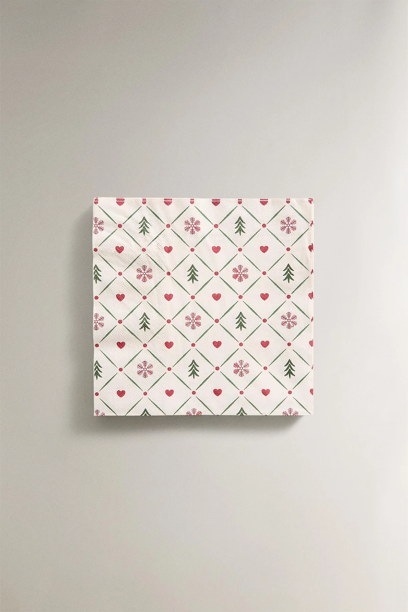 LOT SERVIETTES DE TABLE PAPIER DÉTAILS NOËL (LOT DE 20)