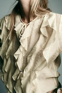 BLOUSE ROMANTIQUE À VOLANTS