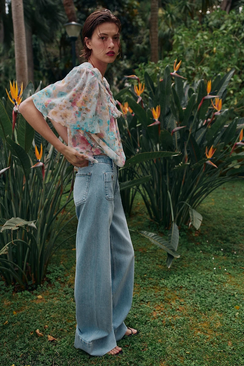 Z1975 HIGH WAIST WIDE LEG POCKET JEANS