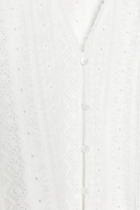 EMBROIDERED EYELET BLOUSE