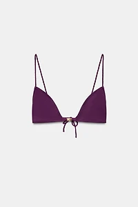 METALLIC DETAIL TRIANGLE BIKINI TOP