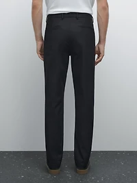 Slim fit textured trousers