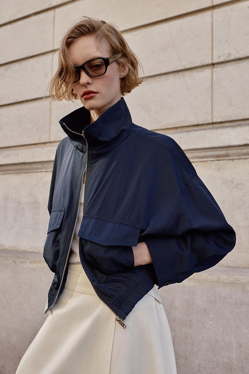 HIGH COLLAR FLAP POCKET JACKET