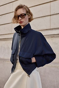HIGH COLLAR FLAP POCKET JACKET