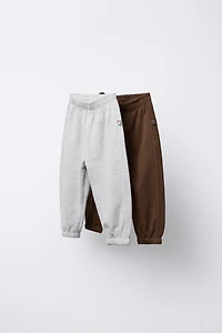 TWO-PACK OF PLUSH JOGGER PANTS WITH LABEL