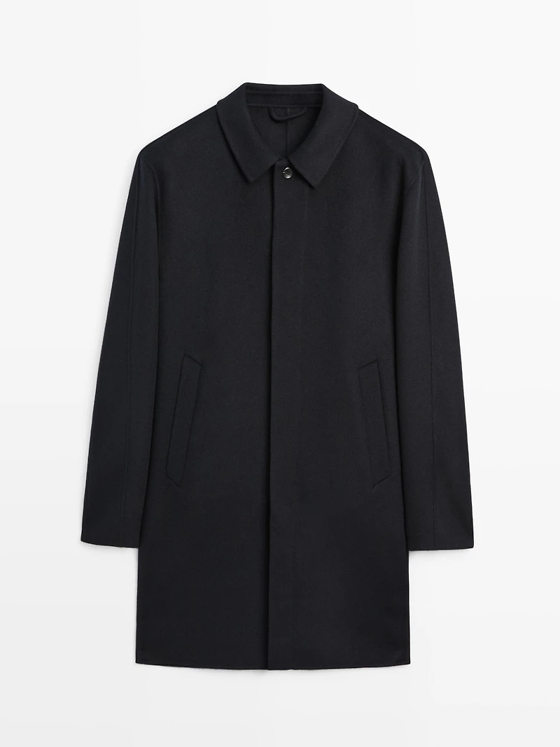 Manteau court laine mélangée