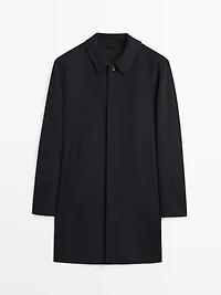 Manteau court laine mélangée