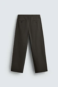 COTTON - VISCOSE PLEATED PANTS
