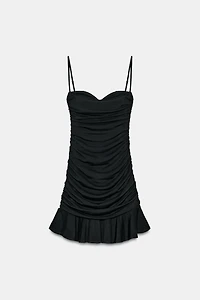 DRAPED RUFFLE DRESS