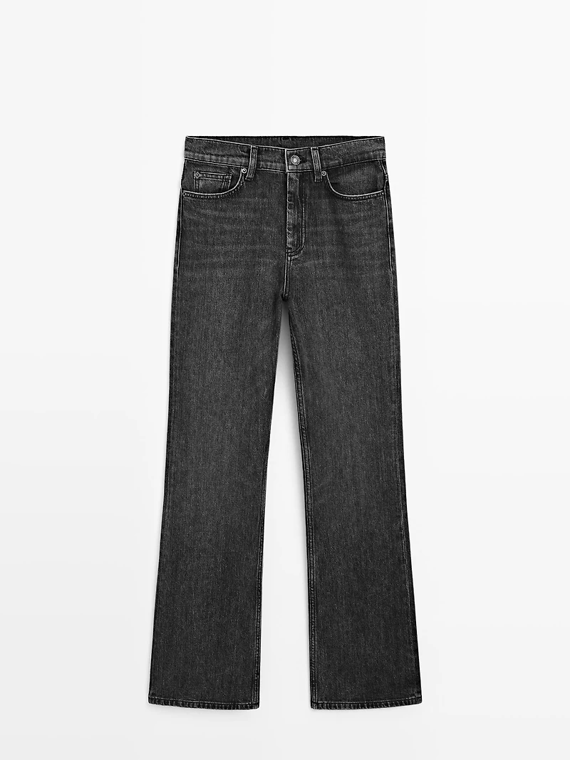 High-waist boot-cut jeans
