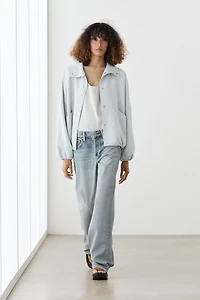 High collar bomber jacket with pocket details