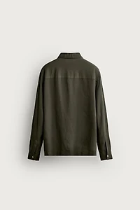 REGULAR FIT LINEN VISCOSE POLO SHIRT