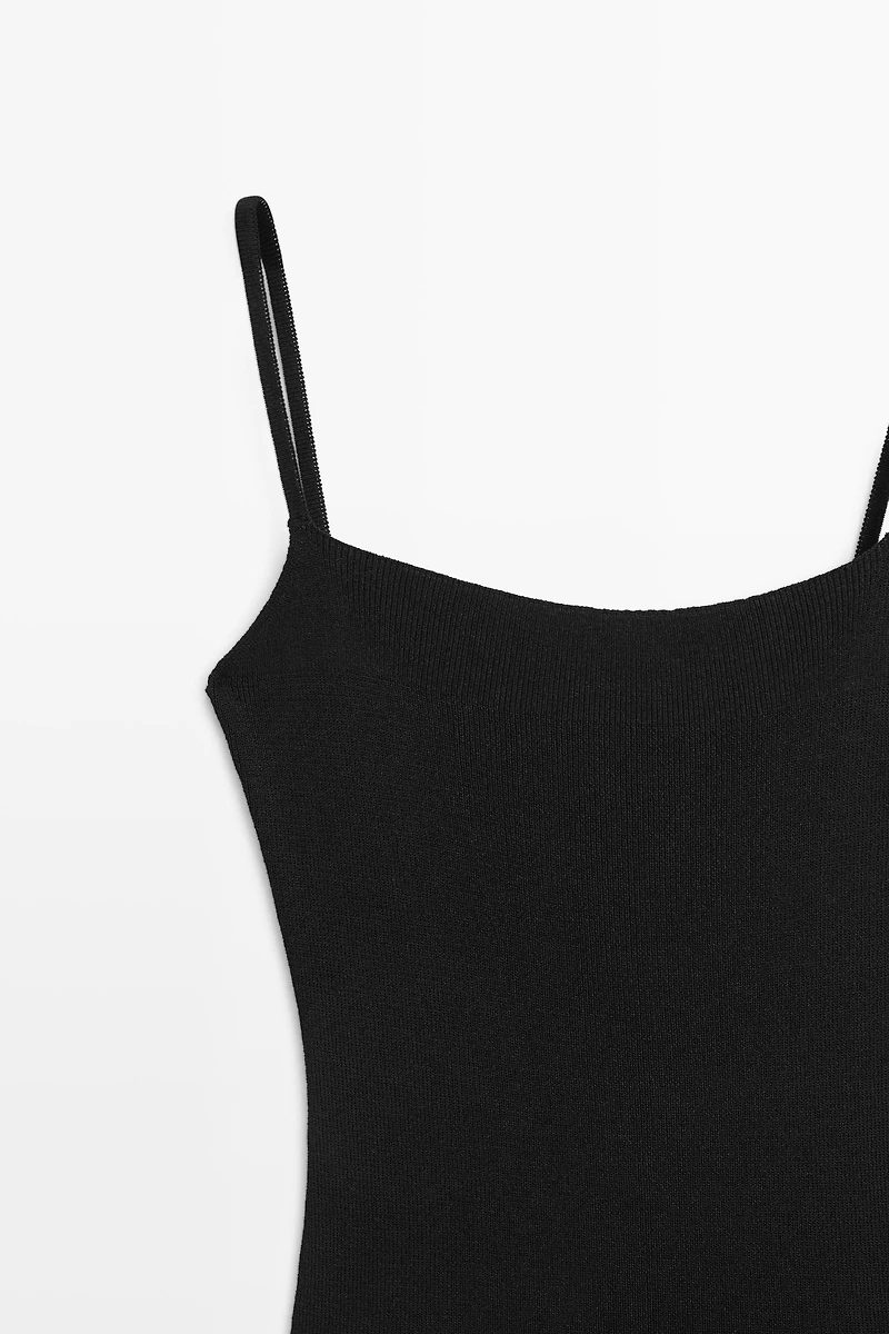 Combined strap midi dress