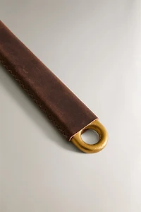 STEEL WRENCH WITH LEATHER HANDLE