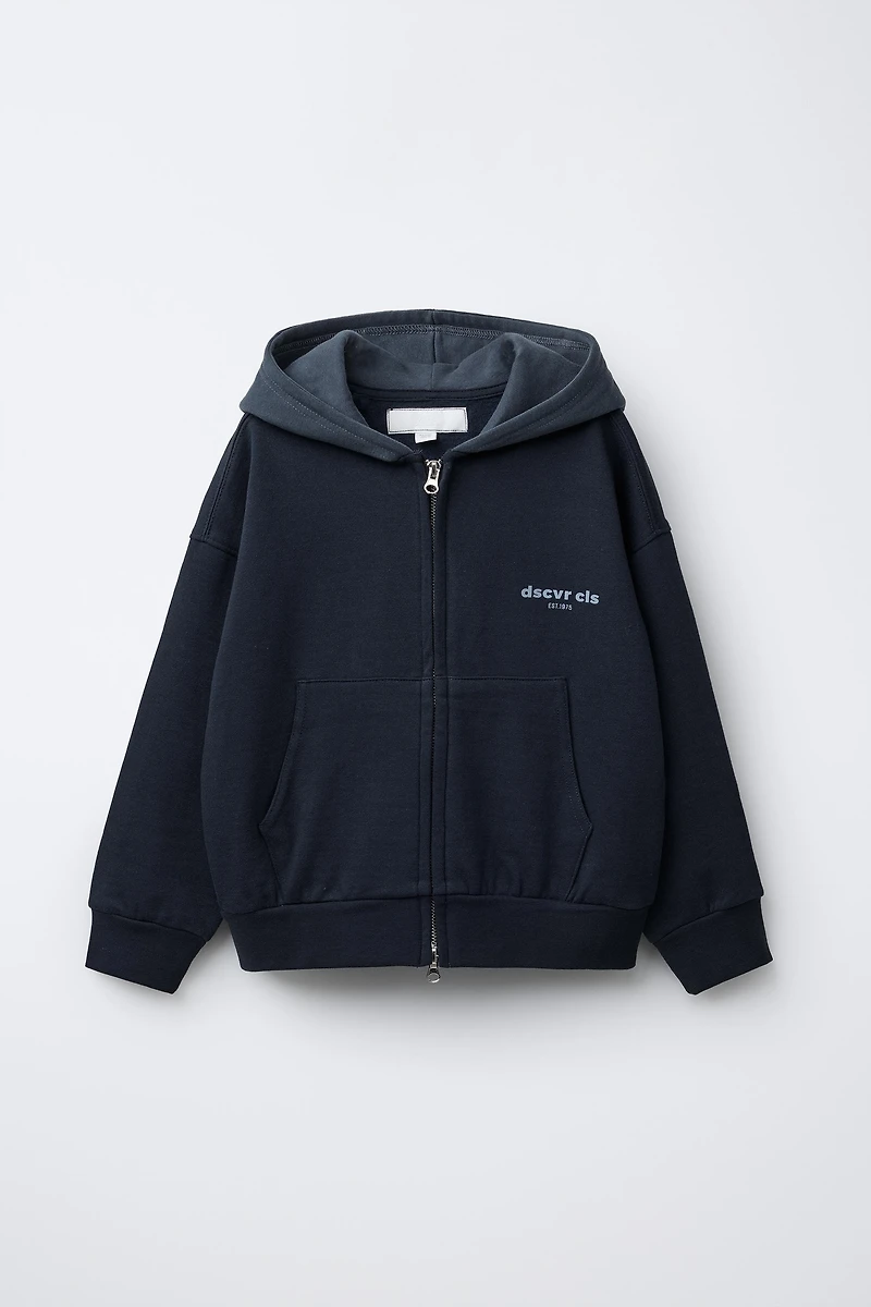 ZIP-UP HOODIE AND STRIPED JOGGER PANTS SET