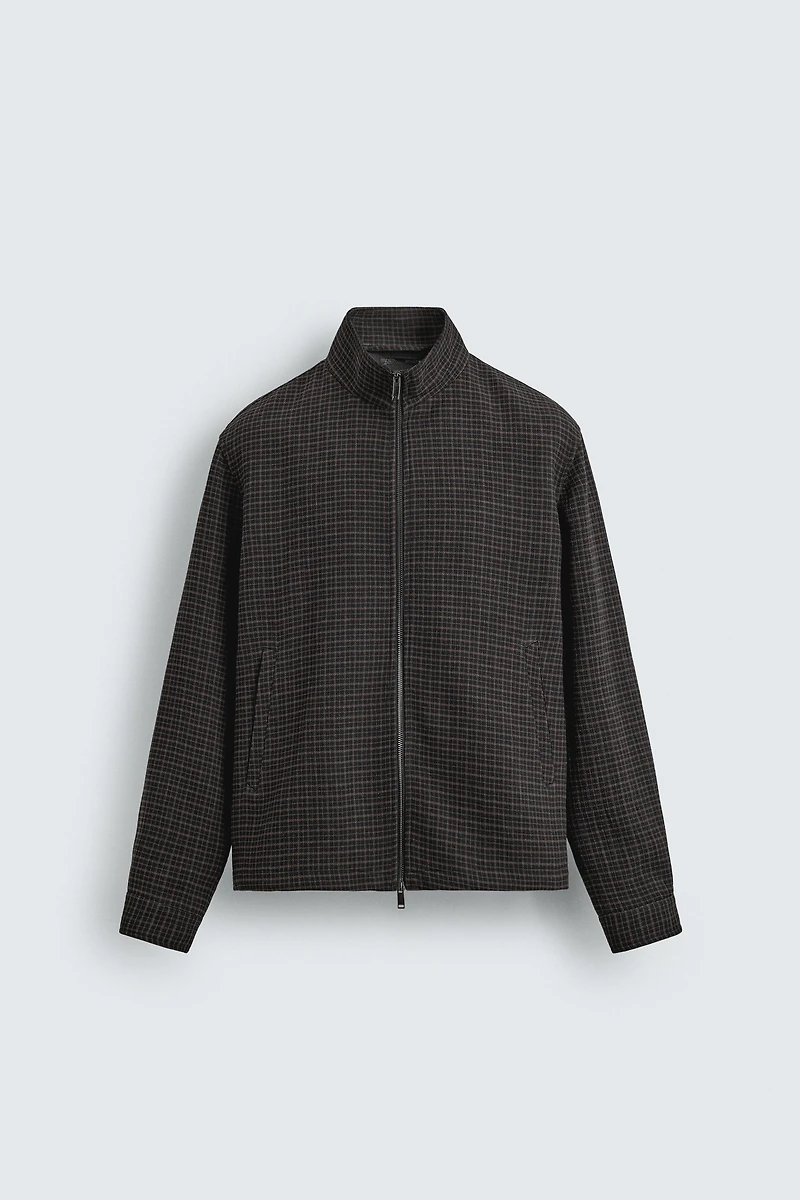 TEXTURED PLAID JACKET