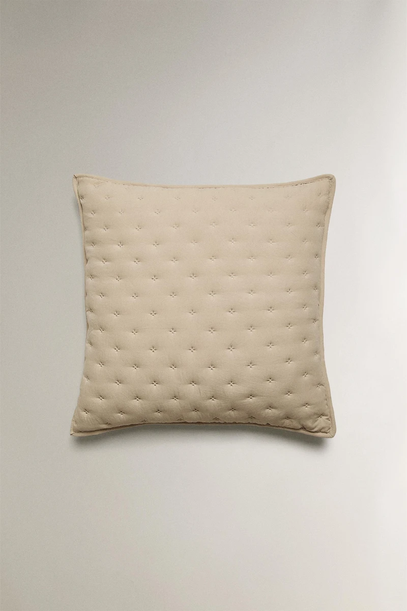 HOUSSE DE COUSSIN ÉDREDON MATELASSÉE À POIS