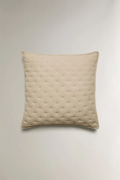 HOUSSE DE COUSSIN ÉDREDON MATELASSÉE À POIS
