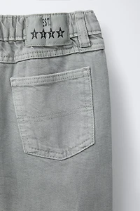 PLEATED BAGGY TWILL PANTS