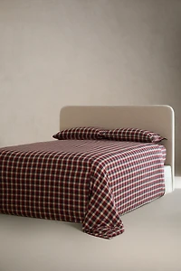 CHRISTMAS TARTAN CHECK COTTON FLANNEL FITTED SHEET