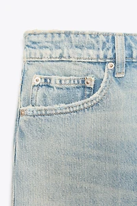 BERMUDA-SHORT BAGGY EN JEAN TRF DÉCHIRÉ