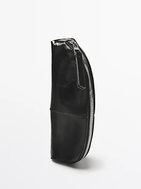 Nappa leather pencil case