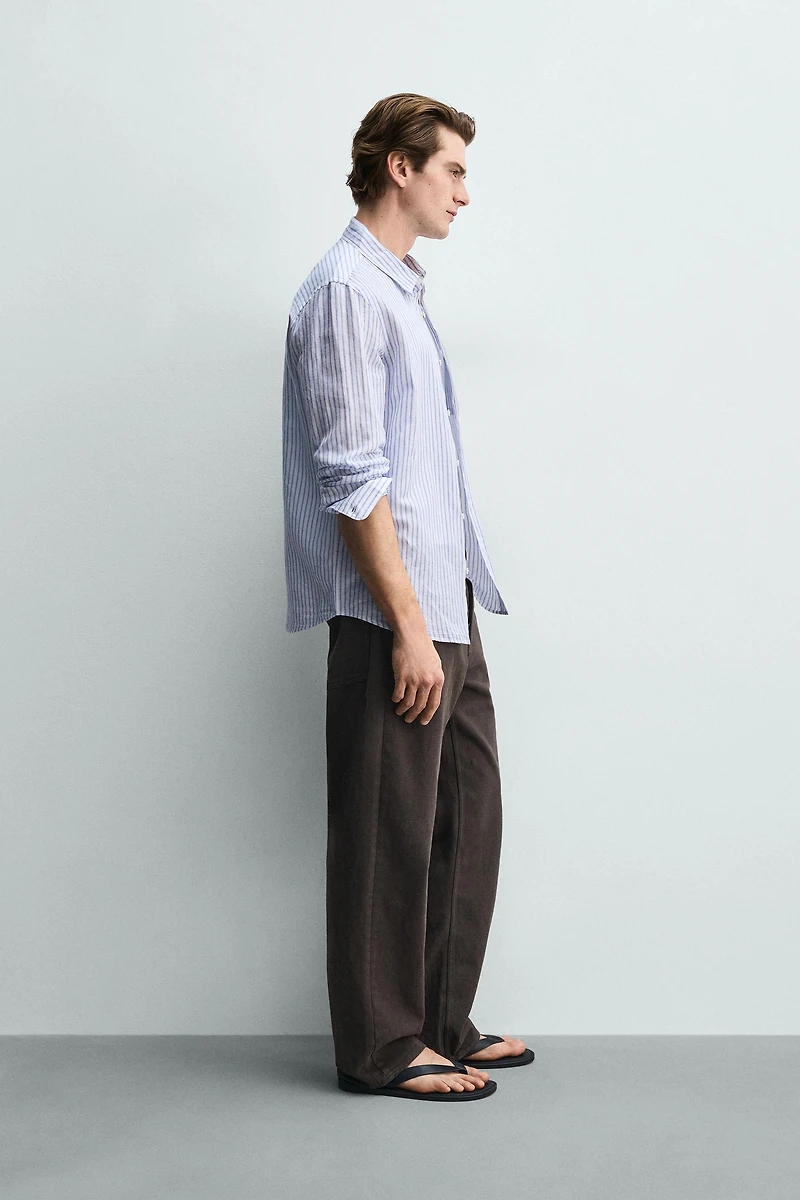 REGULAR FIT LINEN-COTTON SHIRT