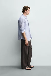 REGULAR FIT LINEN-COTTON SHIRT
