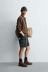 WASHED BANDED KNIT CARDIGAN X SR_A