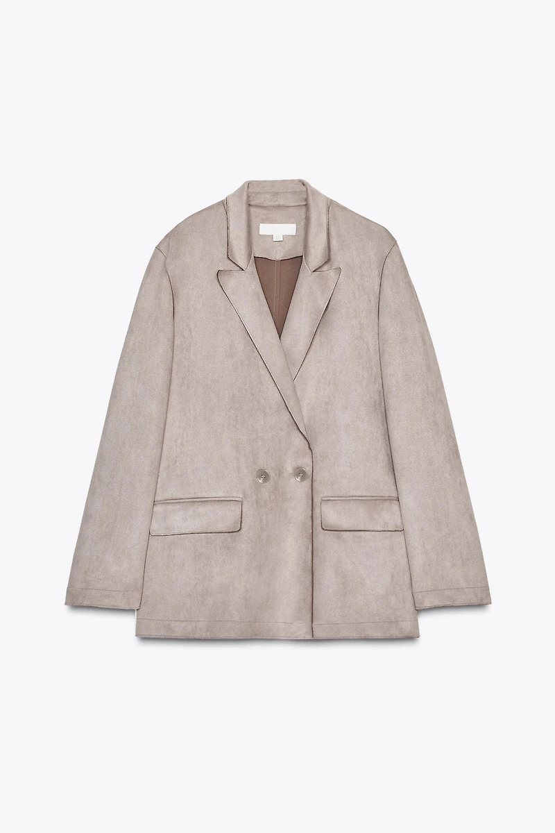 FAUX SUEDE BLAZER