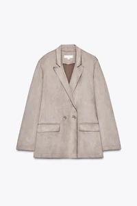 FAUX SUEDE BLAZER