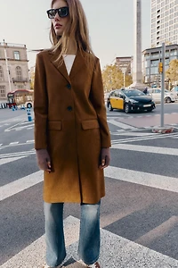 MANTEAU VESTE LONGUE EFFET DAIM