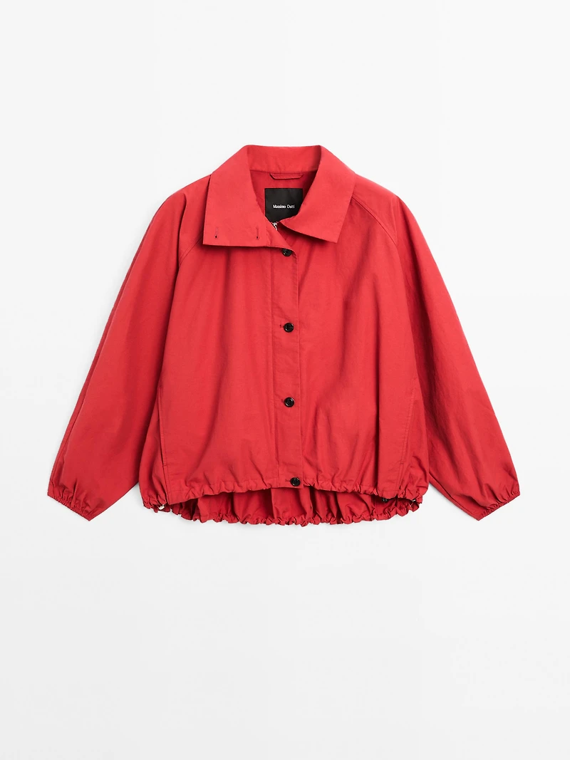 High neck bomber puff jacket