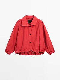 High neck bomber puff jacket