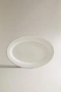RIMMED BONE CHINA OVAL SERVING DISH