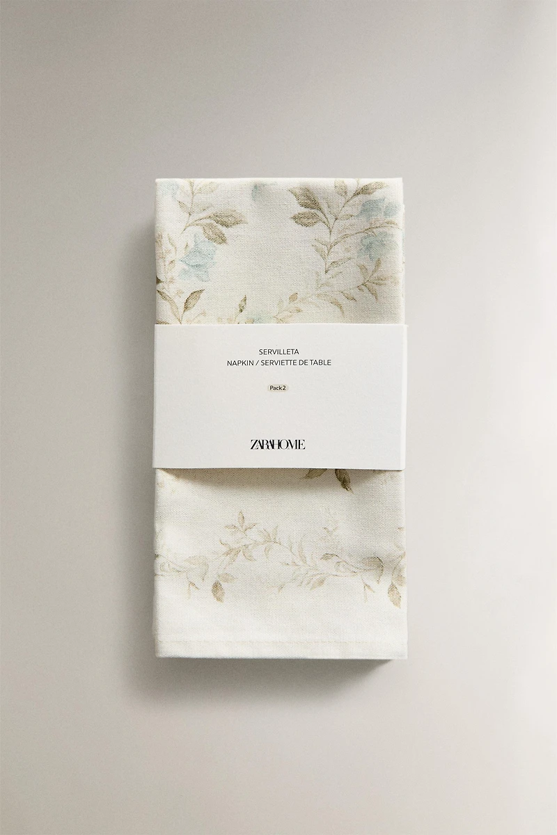 PLANT PRINT NAPKINS (PACK OF 2)
