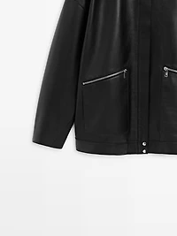 Nappa leather jacket with pocket details
