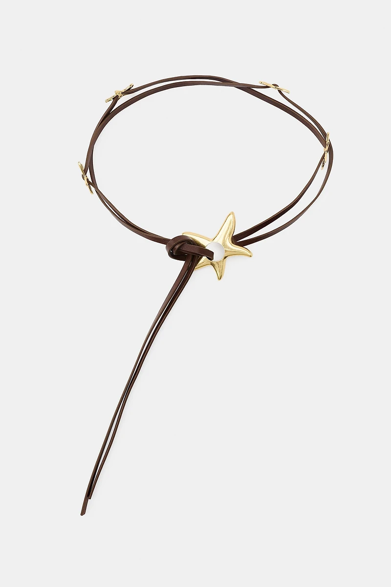 100% LEATHER DOUBLE STAR BELT