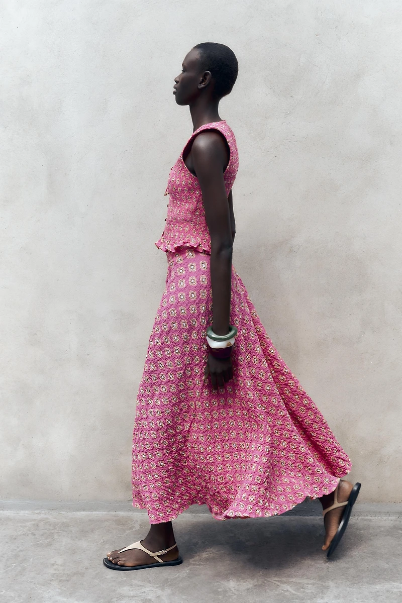 PRINTED MIDI SKIRT