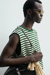 STRIPED JACQUARD TANK TOP