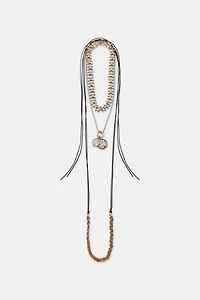 PACK OF 3 CORD AND MEDALLION NECKLACES