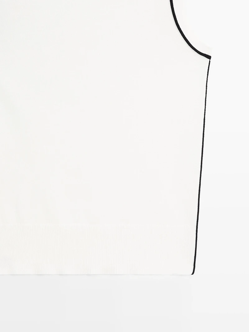 Knit top with contrast detail