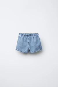 HIGH WAIST DENIM TIE SKORT