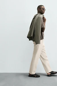 REGULAR FIT PLEATED PANTS