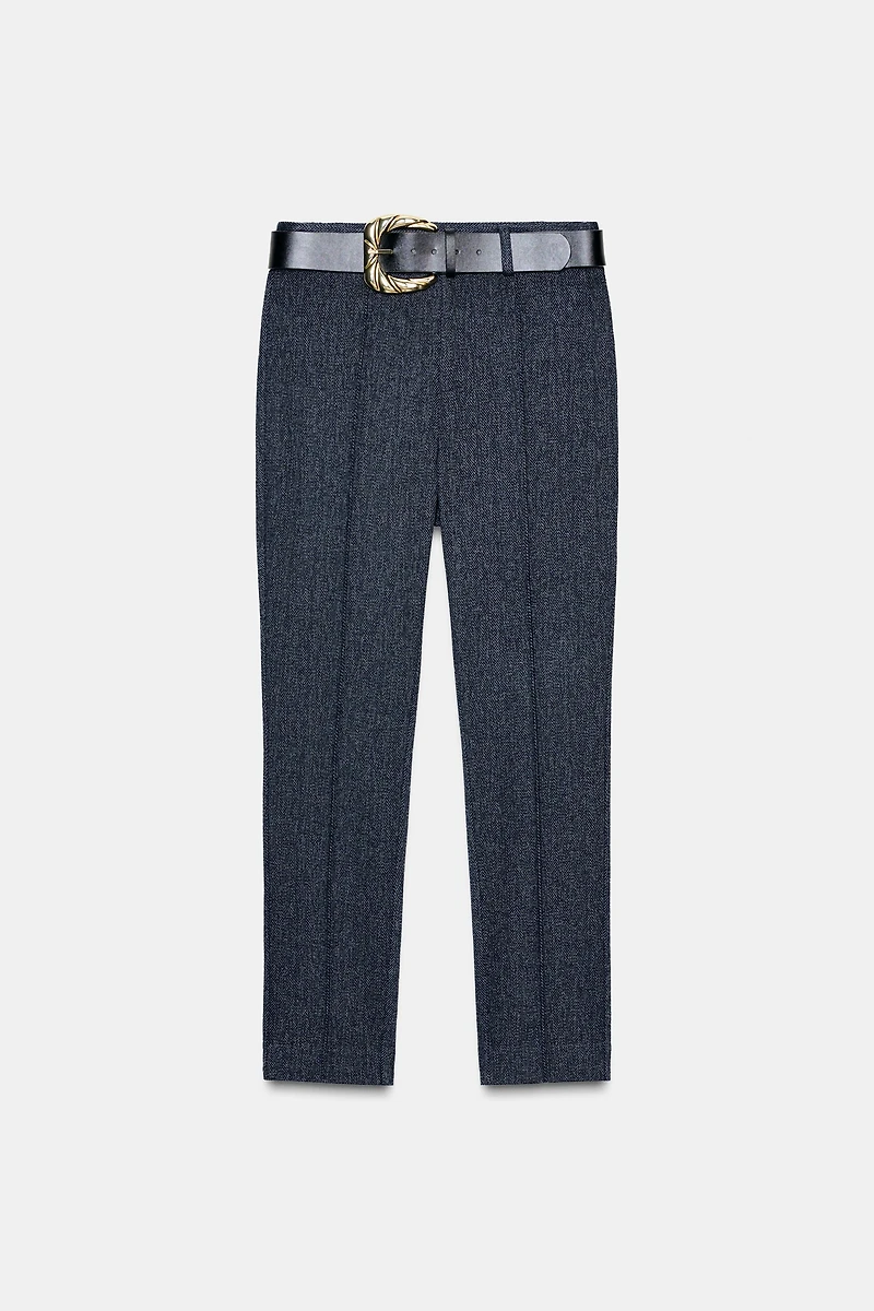 PANTALON CHEVRON AVEC CEINTURE