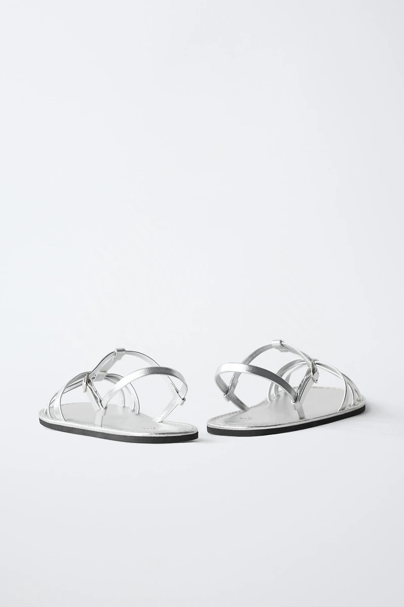 METALLIC STRAPPY SANDALS